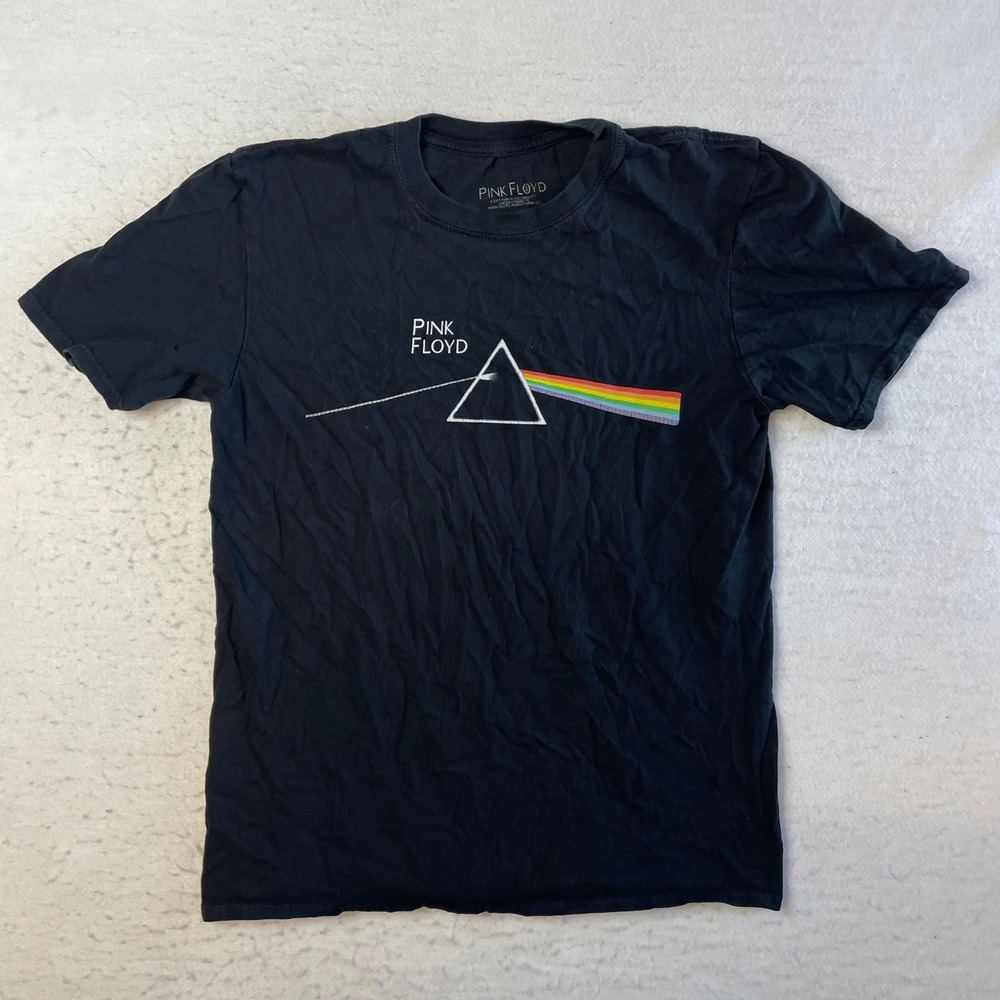 Pink Floyd T-Shirt Medium Black Dark Side of the Moon Graphic Prism Rock Band